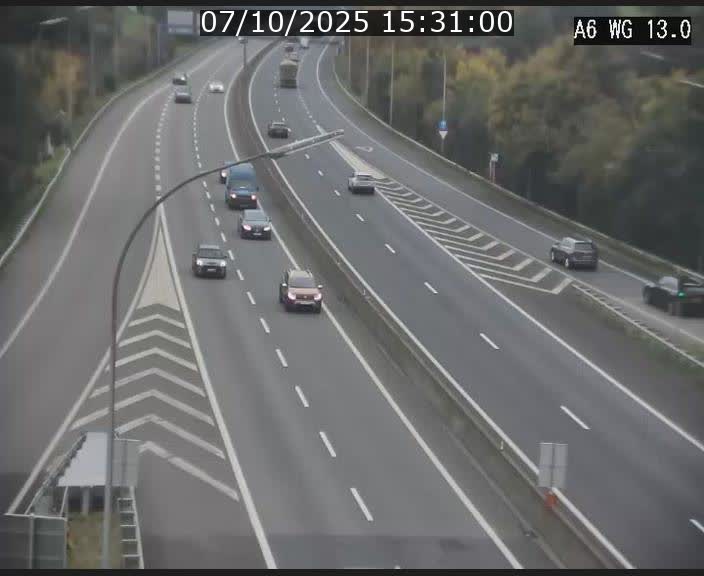 <h2>Traffic live webcam Luxembourg Mamer - A6 - BK 13 - direction Luxembourg/France/Allemagne</h2>
