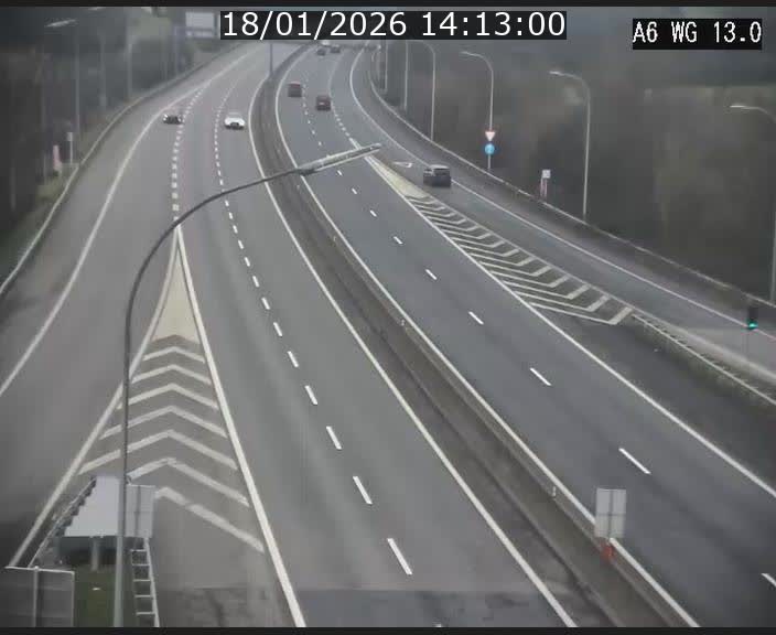 <h2>Traffic live webcam Luxembourg Mamer - A6 - BK 13 - direction Luxembourg/France/Allemagne</h2>