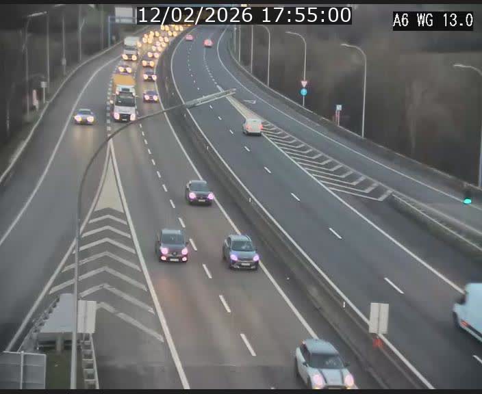 <h2>Traffic live webcam Luxembourg Mamer - A6 - BK 13 - direction Luxembourg/France/Allemagne</h2>