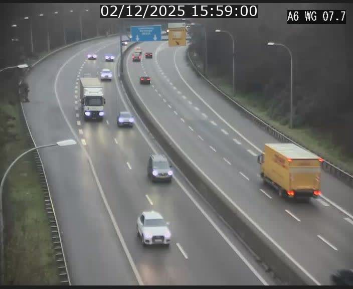 <h2>Traffic live webcam Luxembourg - Bridel - A6 - BK 7.7 - direction Belgique</h2>