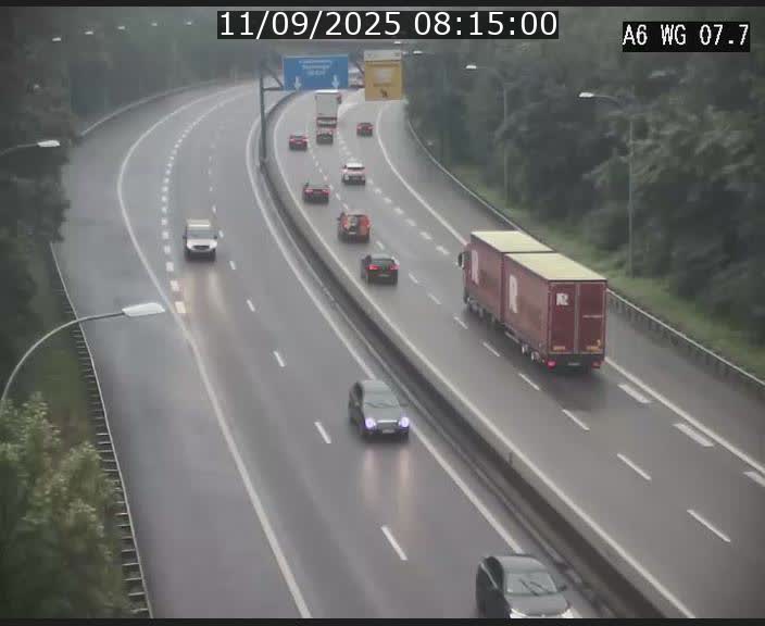 <h2>Traffic live webcam Luxembourg - Bridel - A6 - BK 7.7 - direction Belgique</h2>