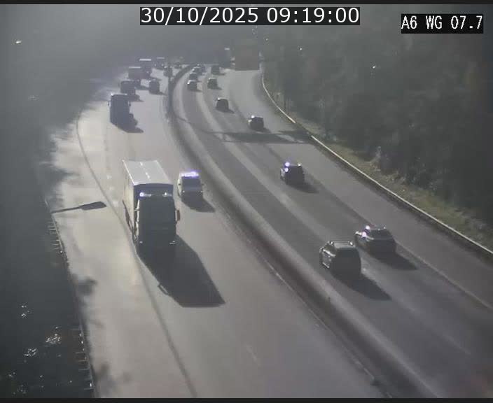 <h2>Traffic live webcam Luxembourg - Bridel - A6 - BK 7.7 - direction Belgique</h2>