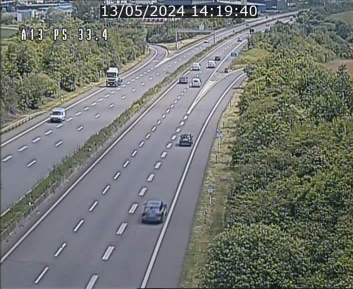 Webcam trafic sur A13 à hauteur d'Altwies en direction de Mondorf-les-bains et en provenance de l'Allemagne