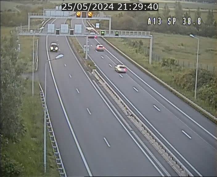 <h2>Webcam autoroute A13 à l'entrée ouest du tunnel Markusbierg à Schengen. Vue orientée vers Mondorf-les-Bains</h2>