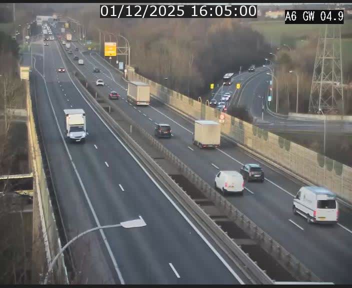 <h2>Traffic live webcam Luxembourg Croix de Cessange - A6 - BK 4.9 - direction Belgique</h2>