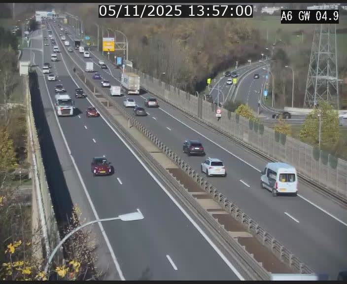 <h2>Traffic live webcam Luxembourg Croix de Cessange - A6 - BK 4.9 - direction Belgique</h2>