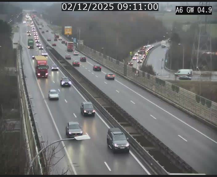 <h2>Traffic live webcam Luxembourg Croix de Cessange - A6 - BK 4.9 - direction Belgique</h2>