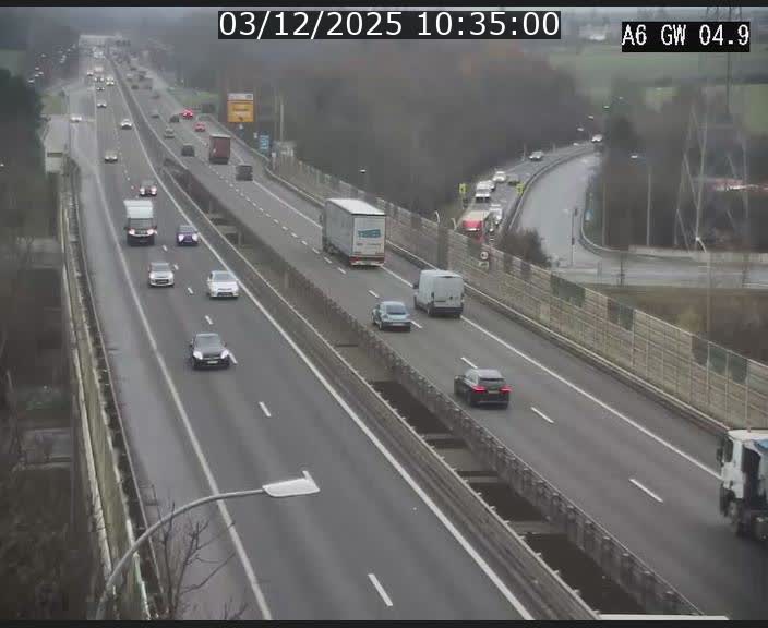 <h2>Traffic live webcam Luxembourg Croix de Cessange - A6 - BK 4.9 - direction Belgique</h2>