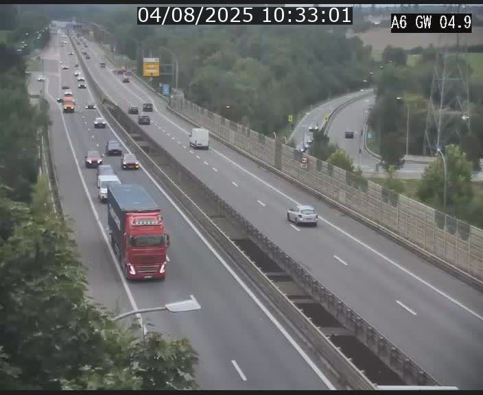 <h2>Traffic live webcam Luxembourg Croix de Cessange - A6 - BK 4.9 - direction Belgique</h2>