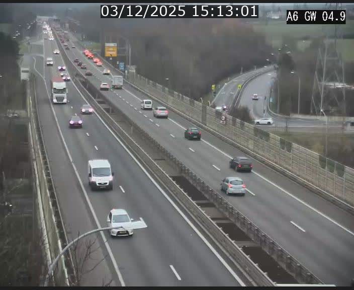 Traffic live webcam Luxembourg Croix de Cessange - A6 - BK 4.9 - direction Belgique