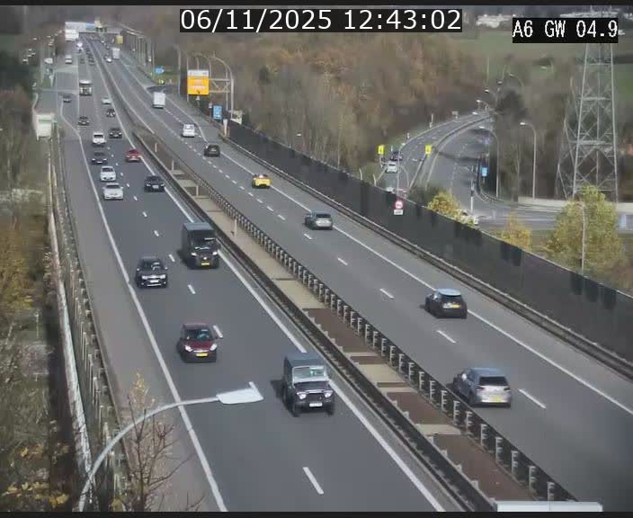 <h2>Traffic live webcam Luxembourg Croix de Cessange - A6 - BK 4.9 - direction Belgique</h2>