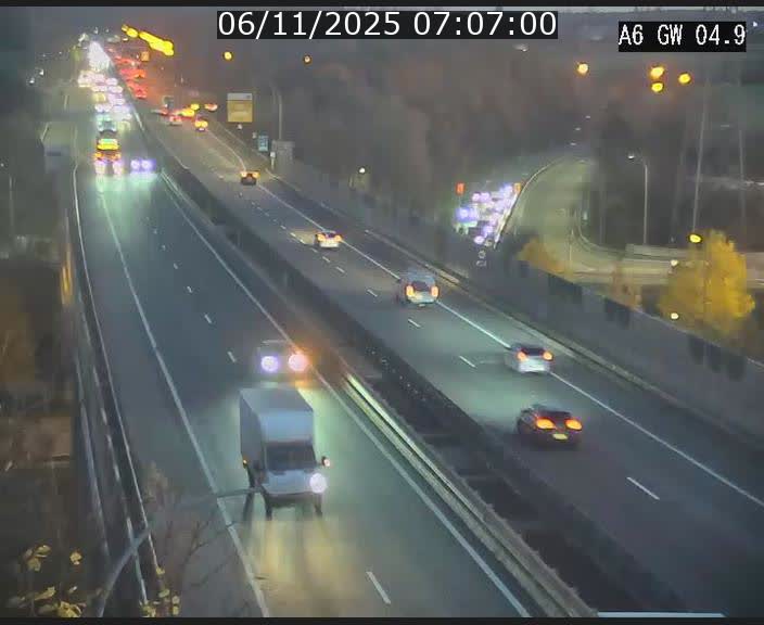 <h2>Traffic live webcam Luxembourg Croix de Cessange - A6 - BK 4.9 - direction Belgique</h2>