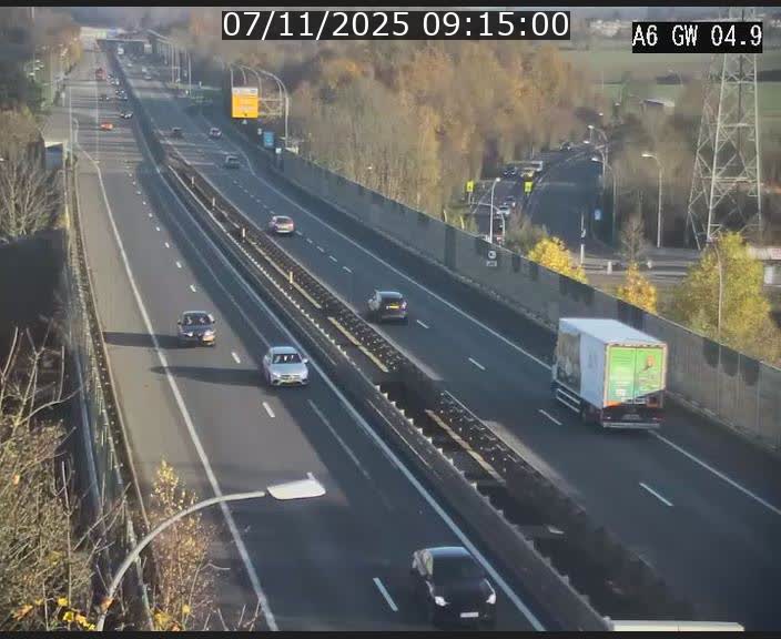 <h2>Traffic live webcam Luxembourg Croix de Cessange - A6 - BK 4.9 - direction Belgique</h2>