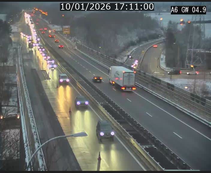 Traffic live webcam Luxembourg Croix de Cessange - A6 - BK 4.9 - direction Belgique