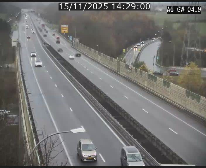 Traffic live webcam Luxembourg Croix de Cessange - A6 - BK 4.9 - direction Belgique