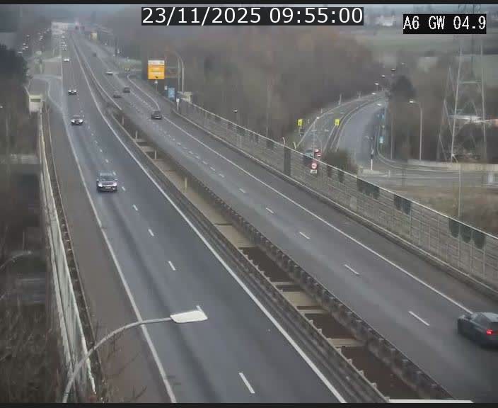 Traffic live webcam Luxembourg Croix de Cessange - A6 - BK 4.9 - direction Belgique