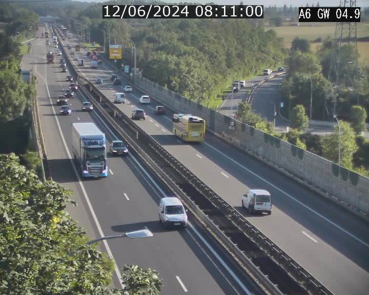 Traffic live webcam Luxembourg Croix de Cessange - A6 - BK 4.9 - direction Belgique
