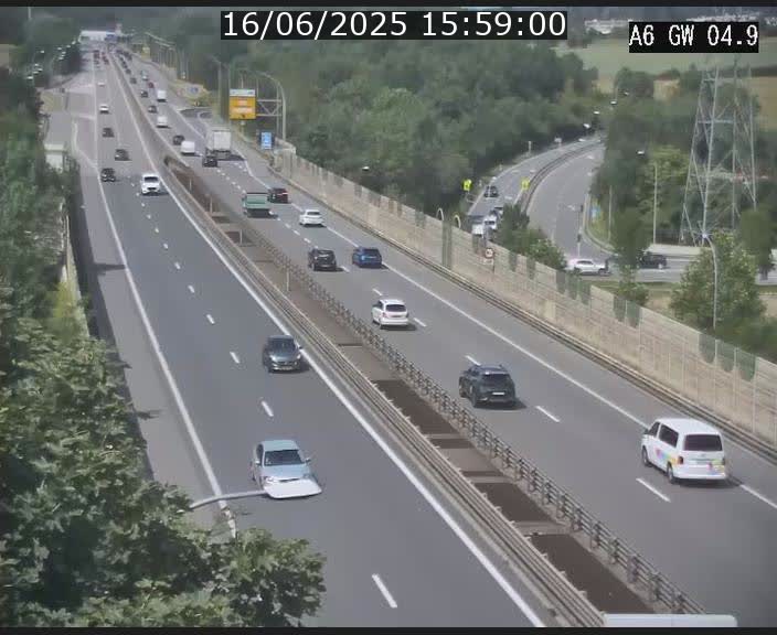 Traffic live webcam Luxembourg Croix de Cessange - A6 - BK 4.9 - direction Belgique