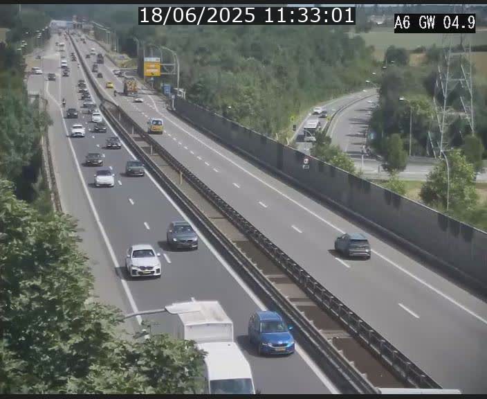 Traffic live webcam Luxembourg Croix de Cessange - A6 - BK 4.9 - direction Belgique