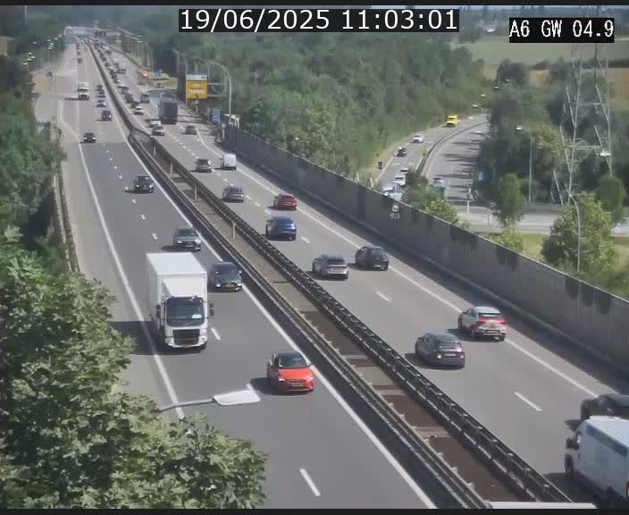 Traffic live webcam Luxembourg Croix de Cessange - A6 - BK 4.9 - direction Belgique