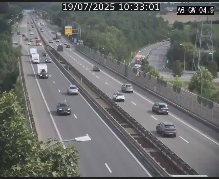 Traffic live webcam Luxembourg Croix de Cessange - A6 - BK 4.9 - direction Belgique