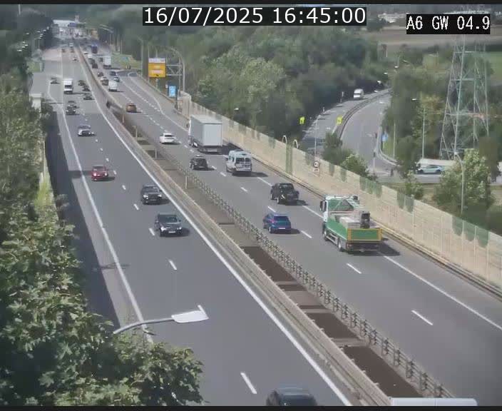 Traffic live webcam Luxembourg Croix de Cessange - A6 - BK 4.9 - direction Belgique