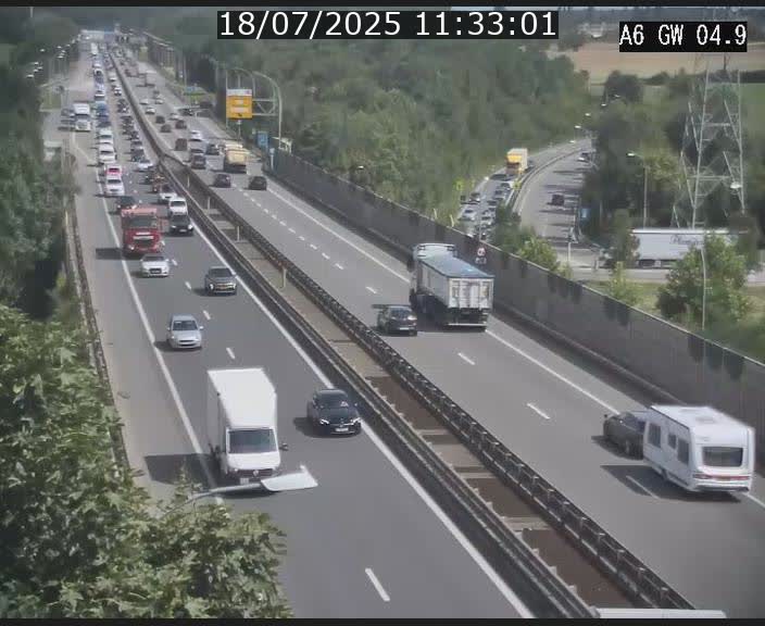 Traffic live webcam Luxembourg Croix de Cessange - A6 - BK 4.9 - direction Belgique
