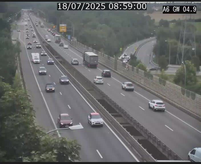 Traffic live webcam Luxembourg Croix de Cessange - A6 - BK 4.9 - direction Belgique