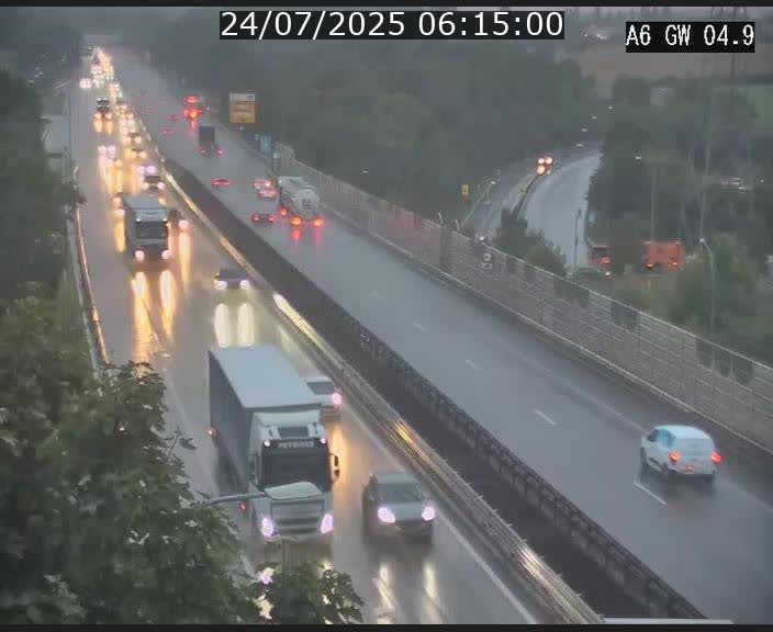Traffic live webcam Luxembourg Croix de Cessange - A6 - BK 4.9 - direction Belgique