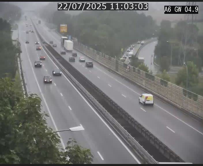 Traffic live webcam Luxembourg Croix de Cessange - A6 - BK 4.9 - direction Belgique