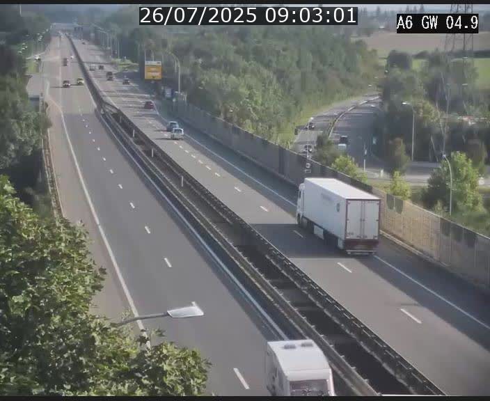 Traffic live webcam Luxembourg Croix de Cessange - A6 - BK 4.9 - direction Belgique