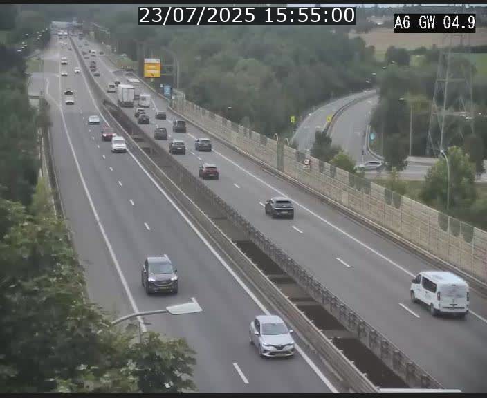 Traffic live webcam Luxembourg Croix de Cessange - A6 - BK 4.9 - direction Belgique