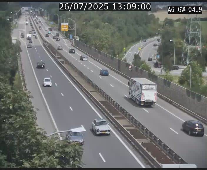 Traffic live webcam Luxembourg Croix de Cessange - A6 - BK 4.9 - direction Belgique