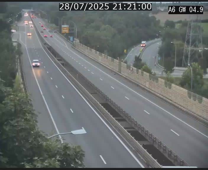 Traffic live webcam Luxembourg Croix de Cessange - A6 - BK 4.9 - direction Belgique