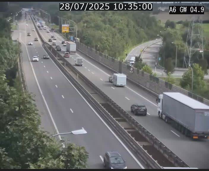 Traffic live webcam Luxembourg Croix de Cessange - A6 - BK 4.9 - direction Belgique