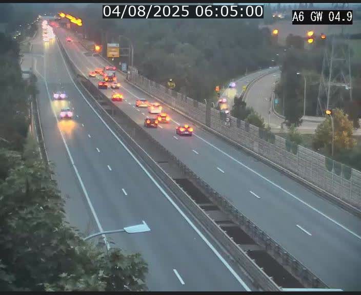 Traffic live webcam Luxembourg Croix de Cessange - A6 - BK 4.9 - direction Belgique