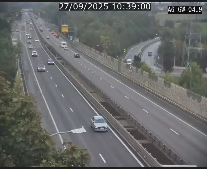 Traffic live webcam Luxembourg Croix de Cessange - A6 - BK 4.9 - direction Belgique