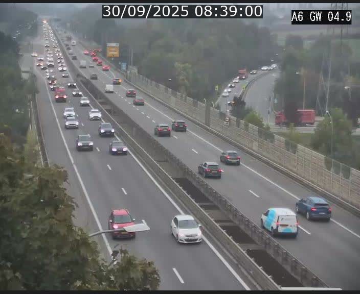 Traffic live webcam Luxembourg Croix de Cessange - A6 - BK 4.9 - direction Belgique