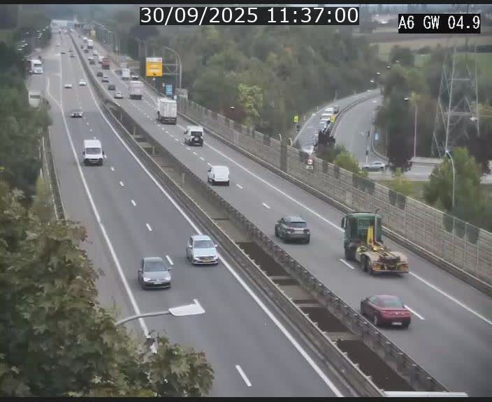 Traffic live webcam Luxembourg Croix de Cessange - A6 - BK 4.9 - direction Belgique