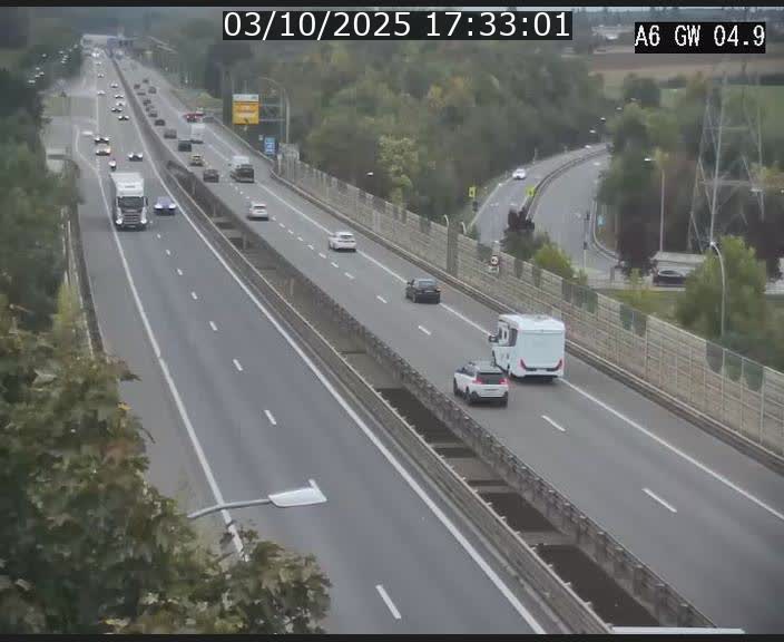 Traffic live webcam Luxembourg Croix de Cessange - A6 - BK 4.9 - direction Belgique