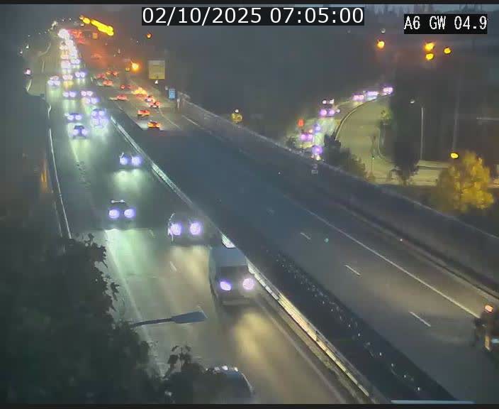 Traffic live webcam Luxembourg Croix de Cessange - A6 - BK 4.9 - direction Belgique