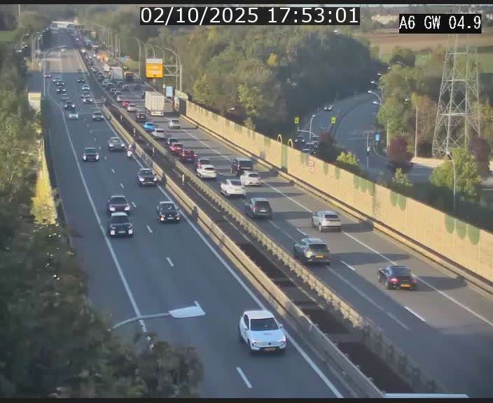 Traffic live webcam Luxembourg Croix de Cessange - A6 - BK 4.9 - direction Belgique