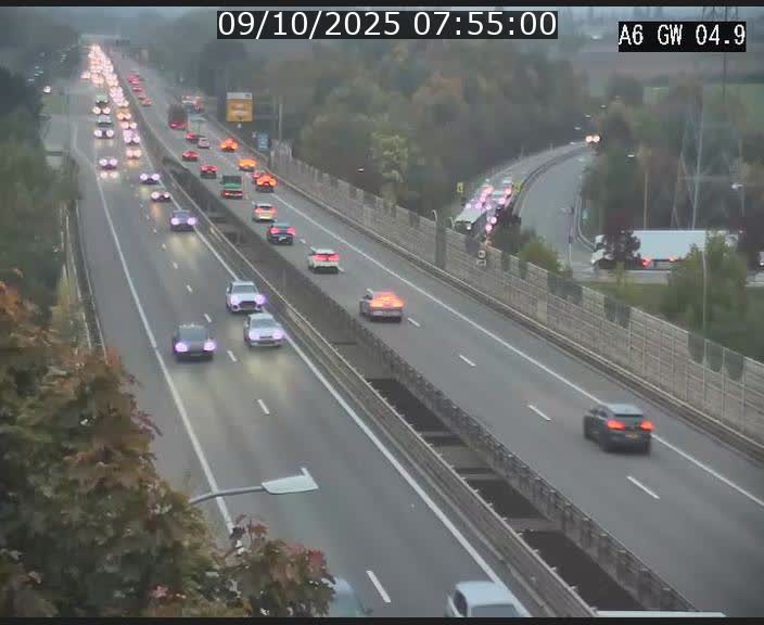 Traffic live webcam Luxembourg Croix de Cessange - A6 - BK 4.9 - direction Belgique
