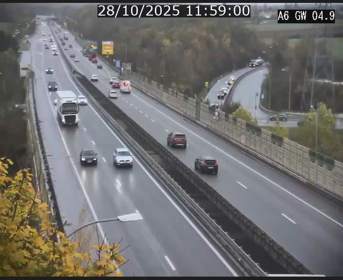 Traffic live webcam Luxembourg Croix de Cessange - A6 - BK 4.9 - direction Belgique