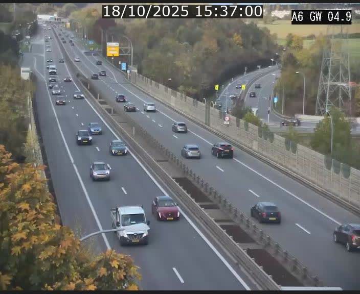 Traffic live webcam Luxembourg Croix de Cessange - A6 - BK 4.9 - direction Belgique