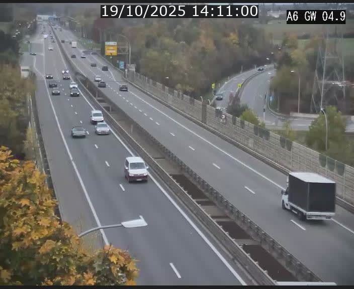 Traffic live webcam Luxembourg Croix de Cessange - A6 - BK 4.9 - direction Belgique