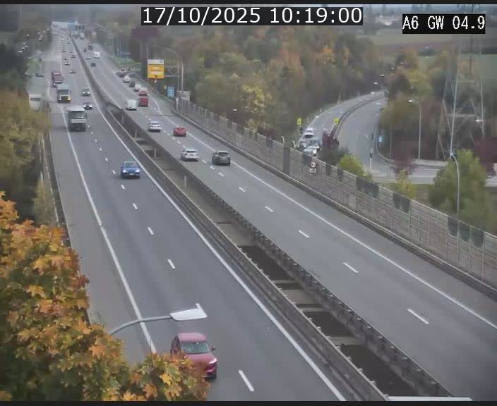 Traffic live webcam Luxembourg Croix de Cessange - A6 - BK 4.9 - direction Belgique