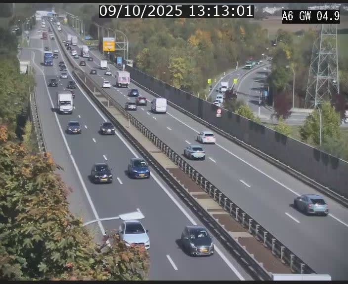 Traffic live webcam Luxembourg Croix de Cessange - A6 - BK 4.9 - direction Belgique