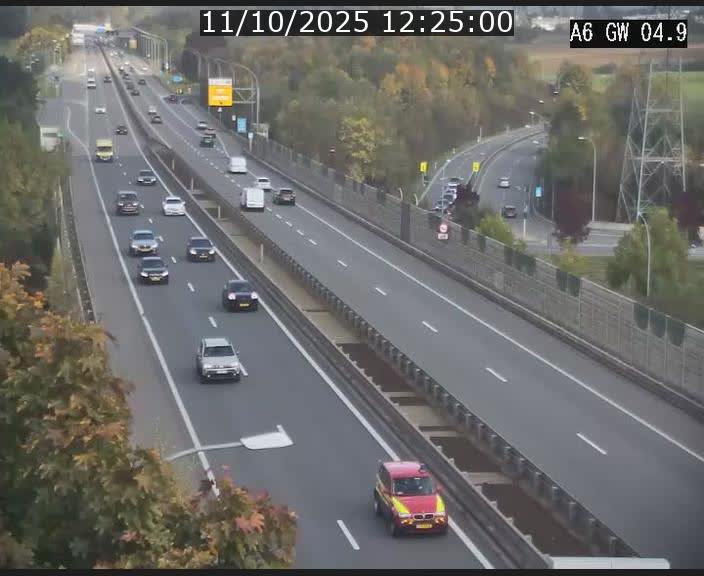 Traffic live webcam Luxembourg Croix de Cessange - A6 - BK 4.9 - direction Belgique