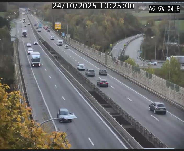 Traffic live webcam Luxembourg Croix de Cessange - A6 - BK 4.9 - direction Belgique
